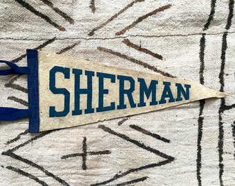 Vintage Sherman Pennant Wool Souvenir