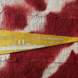 Vintage Holland Zeven Provincien War Ship Pennant Wool Work War Era