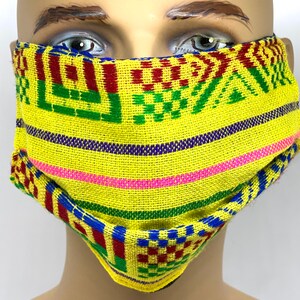 Mexican Cambaya Face Mask Hand Made Artisan Yellow