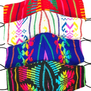 Set of 4 Mexican Fabric Face Masks Hand Made Cambaya