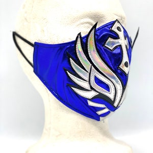 Blue Face Mask Lucha Libre Wrestling Luchador Caristico
