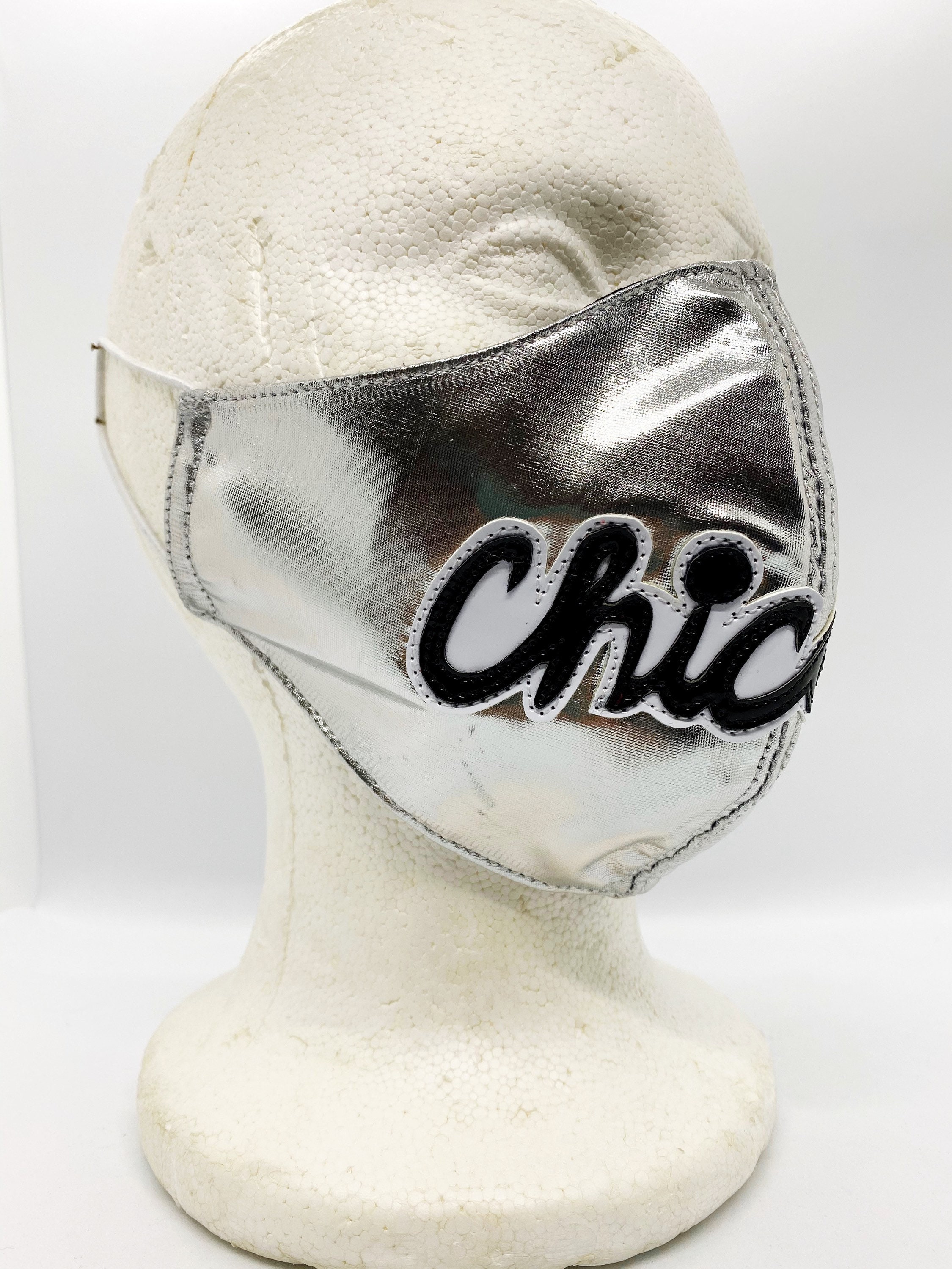 Hand Made Chicago Face Mask White Sox Silver Platinum Metal Road