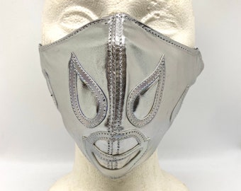 El Santo Lucha Libre Face Mask Luchador Mask Platinum Mascara Artisan Hand Made Wrestling Mask
