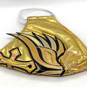 Gold Face Mask Luchador Mask 3D Lucha Libre Wrestling