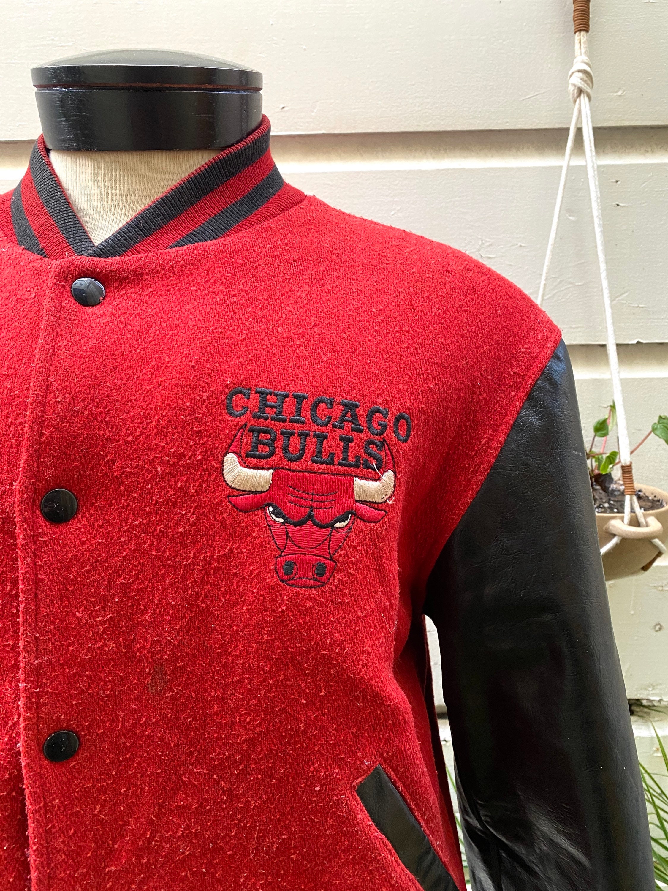 Vintage 1990's Chicago Basketball leather lettermen jacket Some