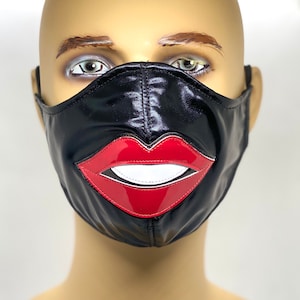 Red Lips Face Mask Hand Made Artisan Rolling Stones