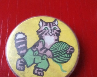 Vintage Russian 1950s Cat Pins Set of 2