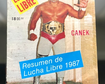 Vintage Lucha Libre Magazine Luchador 1987 Revista Canek Poster El Angel Blanco Jr