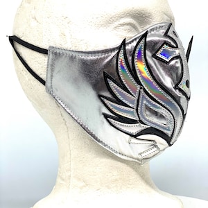 Silver Face Mask Lucha Libre Platinum Wrestling Mask Luchador