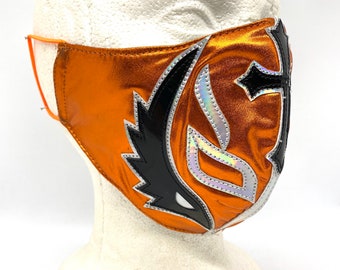 Orange Lucha Libre Face Mask Luchador Cubre Boca Mascara