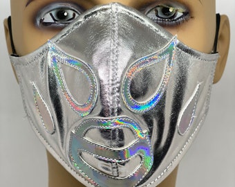 Kids Childrens Lucha Libre Face Mask Wrestling Silver
