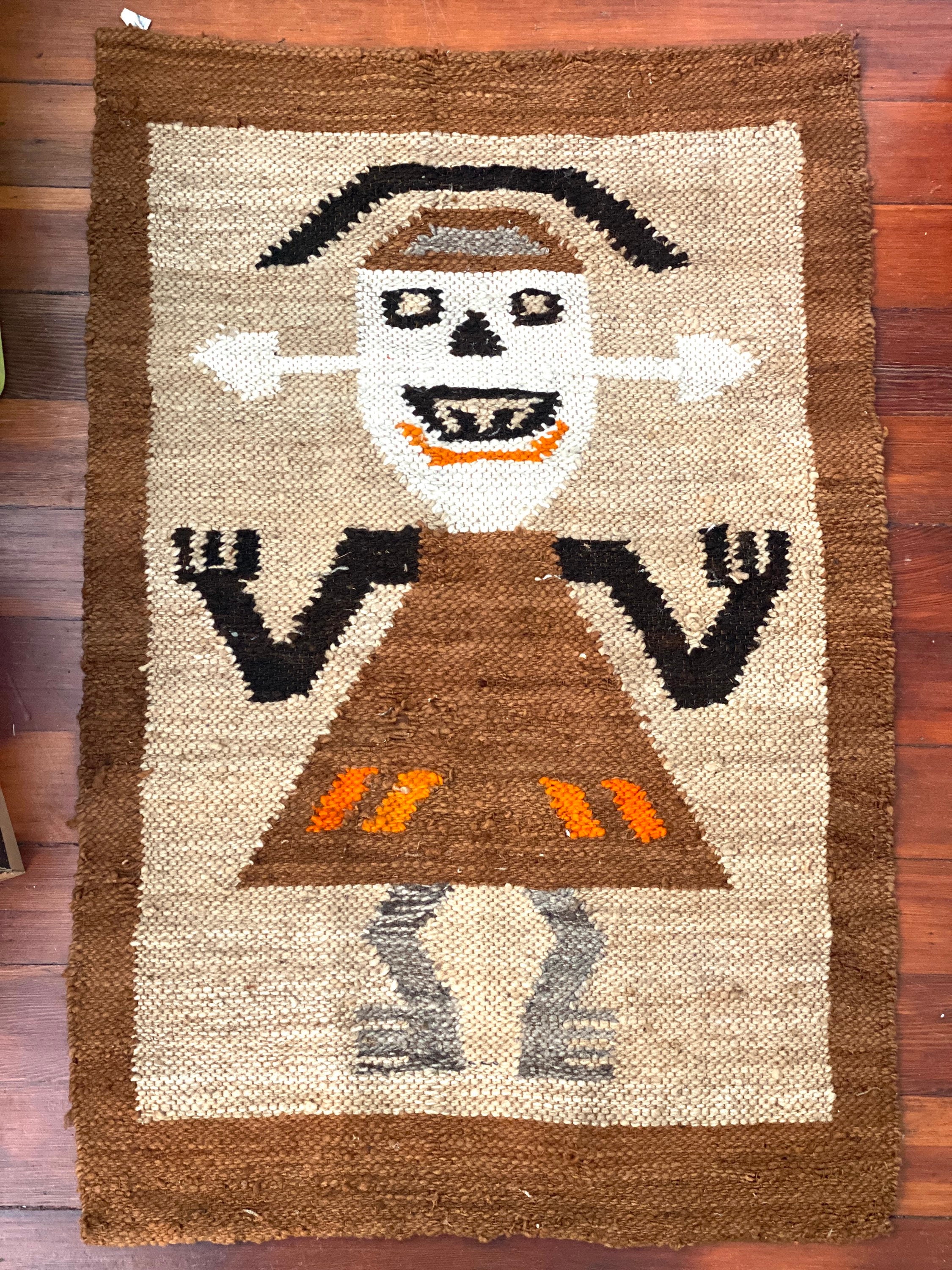 購入サイト 『希少』Vintage Folk Art: Hand Woven Rug