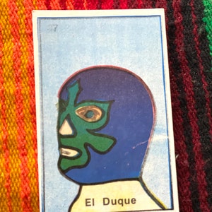 Zeldzame jaren 1980 Vintage Luchador El Duque Lucha Libre Worstelen Masker Collectible Card Stamp