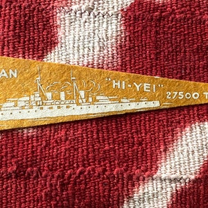 Vintage Japan Hi Yei War Ship Pennant World War Era Small Souvenir Pennant