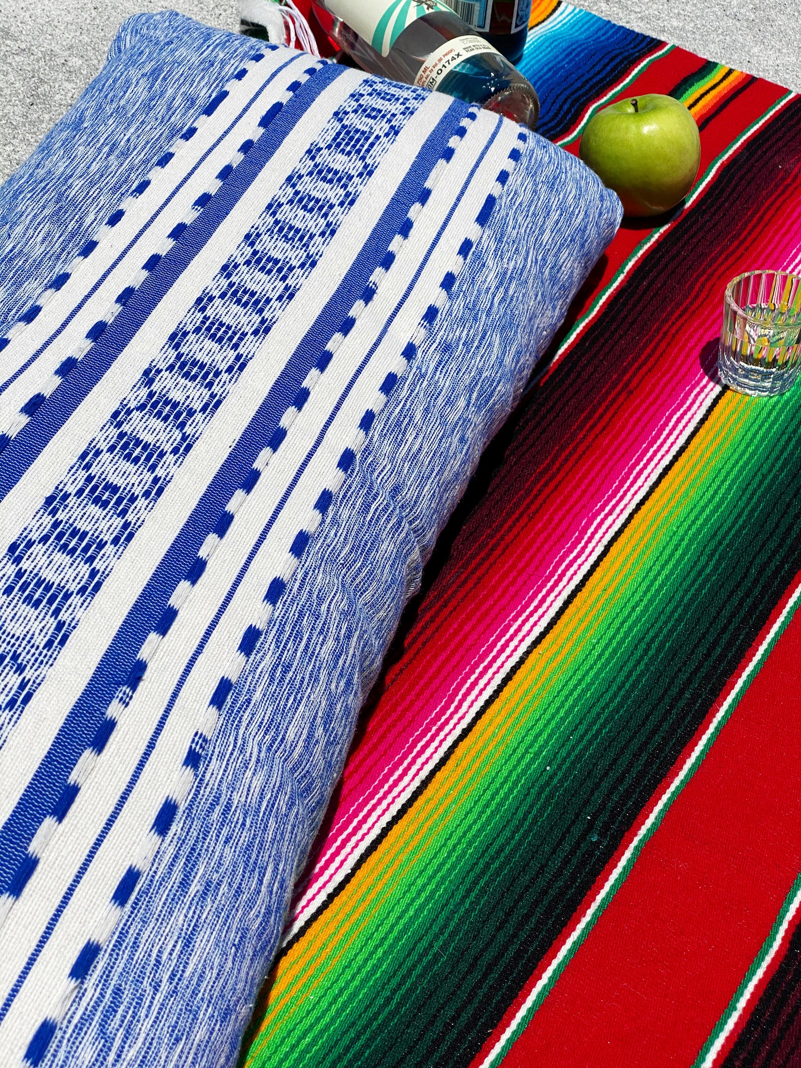 Hand Loomed Blue and White Long Lumbar Pillow Sham Cover Etsy