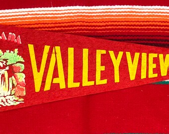 Vintage 1950s Valleyview Alberta Canada Pennant