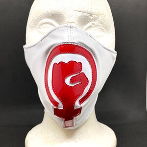 Droits des femmes Masque rouge Fist Protest Masque blanc