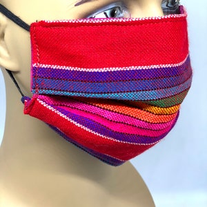 Cambaya Face Mask Mexican Hand Made Artisan Rainbow Multi Color