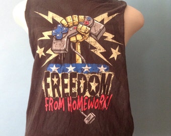 Vintage Cutoff Muscle Tshirt Videojuego Gamer Camiseta Camiseta