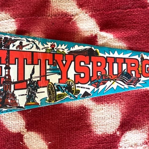 Lembrança de viagem com flâmula vintage de Gettysburg Pensilvânia