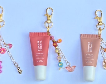 LIMITED EDITION Summer Fridays lip butter balm mini w/ Customizable Charmed Keychain - Multiple Flavors!!