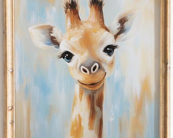 Baby Giraffe Portrait, Cute Animal Nursery Print Printable Wall Art (Digital Download) 12