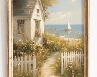 Coastal Cottage Path, Vintage Seaside Printable Wall Art, Cottagecore Decor (Digital Download) 7