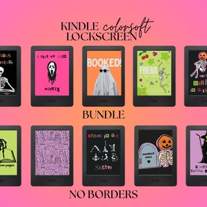 Kindle Låsskärmspaket | Halloween | Maskerade män | Kindle Colorsoft Kindle Paperwhite | Kindle-bakgrund | Skärmsläckare | Bakgrund