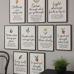 Printable Wall Art – Botanical Motivational Quote, Minimalist Boho Decor, Digital Download, Office or Therapy Room Print