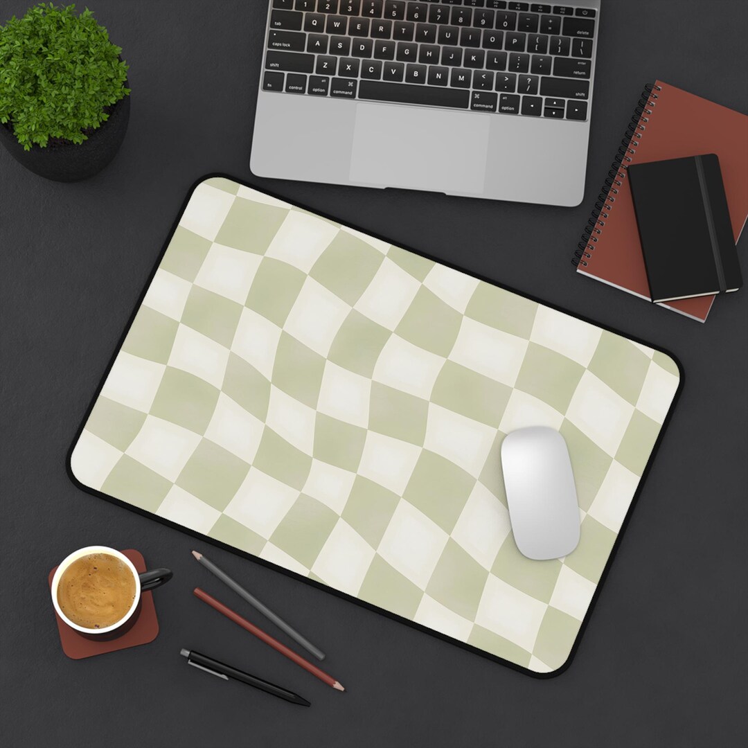 Wavy Checkerboard Desk Mat | Distorted Plaid Mousepad - Etsy