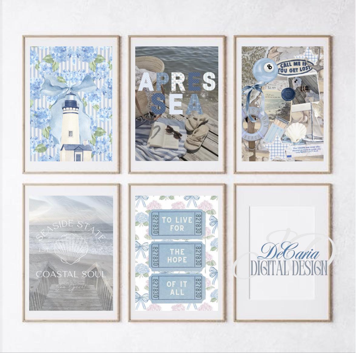 Coastal Wall Art Set: Beach House Decor Prints (digital Download) - Etsy