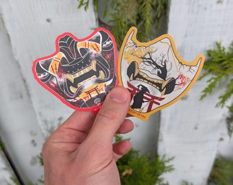 Ghost of Tsushima + Yotei Stickers | Samurai Mask Decal