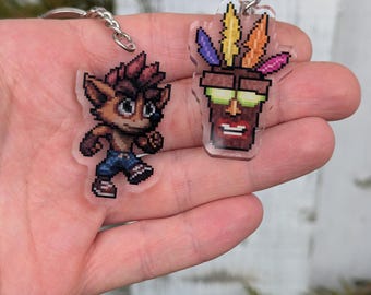 Crash Bandicoot Keychain | Aku Aku Charm from PS Classic