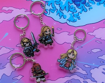 Zelda Keychain | Link Pixel Art Acrylic Charm | TOTK LBW Majora's Mask Nintendo Fan Art