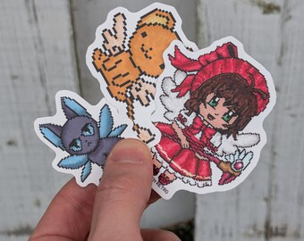 Cardcaptor Sakura Sticker Set | Pixel Anime Stickers | Manga Laptop Stickers