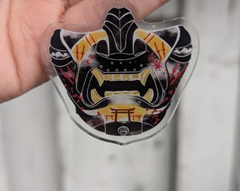 Ghost of Tsushima Keychain | Double-Sided Acrylic Samurai Mask Charm
