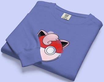 Pokeball x Jigglypuff Sweater | Unisex Poke Fan Crewneck Sweatshirt