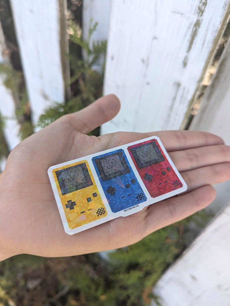 Pixel Color Handheld Consoles Sticker | 8bit 16bit Classic Controller ...