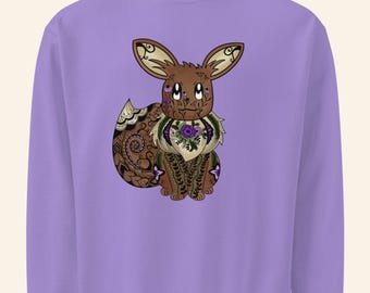 Floral Eevee Sweater | Poke Monster Crewneck OEKO-TEX Sweatshirt