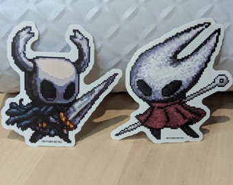 Pixel Hollow Knight Stickers | The Knight, Hornet & Troupe Master Grimm Decal