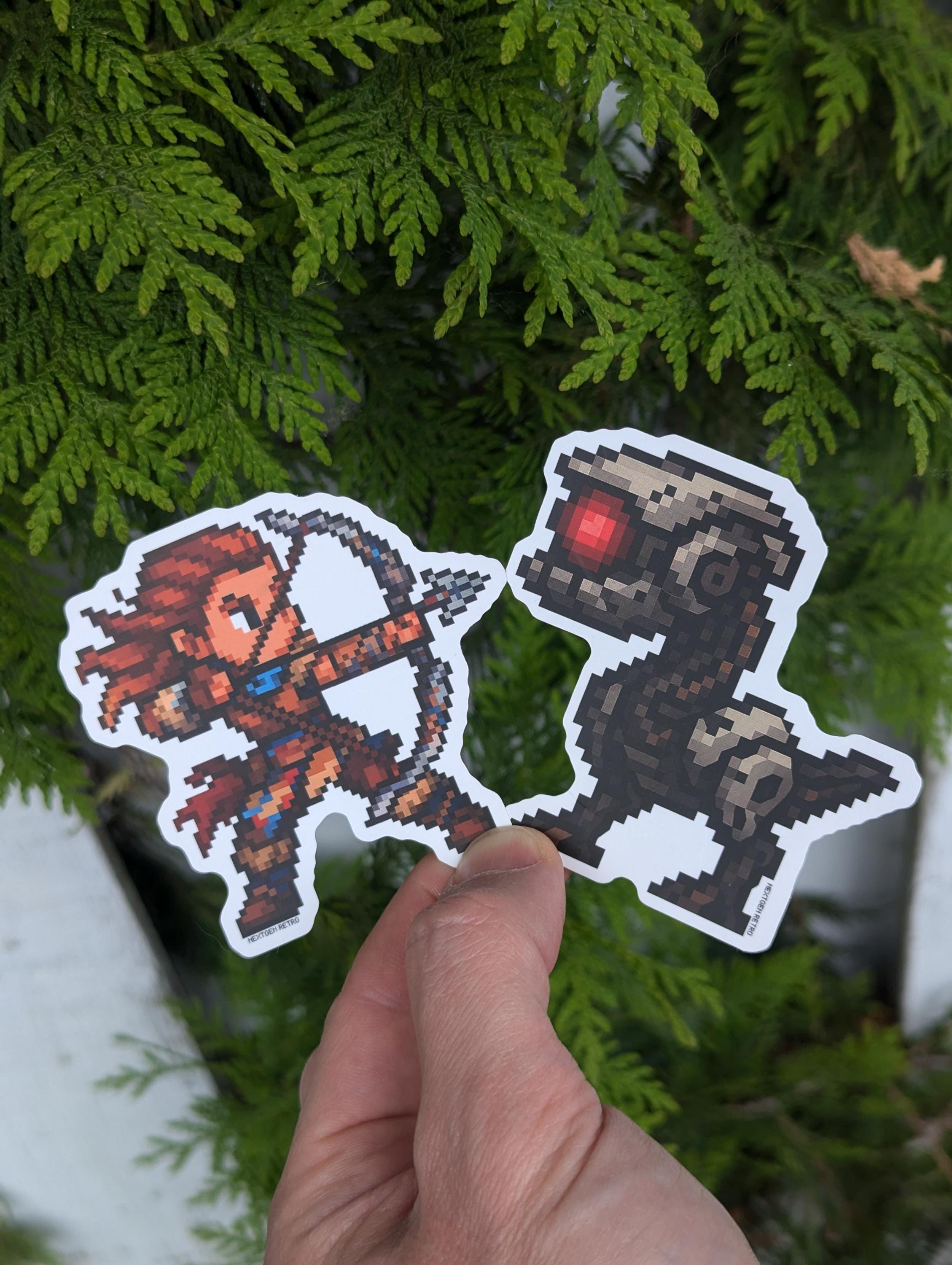 Pegatinas de Horizon / Calcomanías retro de píxeles de Aloy y Watcher de Zero Dawn