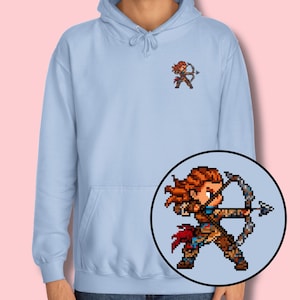 Pixel Horizon Hoodie | Aloy Sweater Inspired by Hit Video Game Zero Dawn & Forbidden West