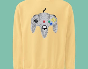 Pixel Nintendo 64 Sweater | Unisex Retro Crewneck | Video Game Gift