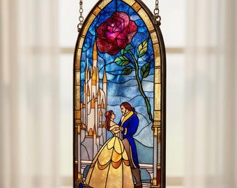ステンドグラス ベル（美女と野獣）玄関カーテン（86×143 cm） - Etsy 日本
