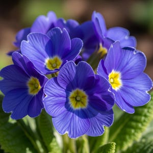 Prímula Azul – 30 Sementes – Flores Azul-escuras, Floração Precoce, Ideal para Vasos e Bordaduras, Alta Germinação