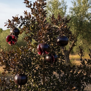 Rare Black Pomegranate – 15 Seeds – High Quality, Ornamental Plant, Decorative Fruit, Ideal for Garden, Non-GMO