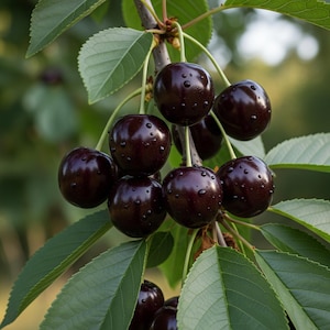 Durone Nero di Vignola – 10 Semillas – Cereza IGP, Frutos Grandes y Pulposos, Sabor Intenso, Alta Germinabilidad