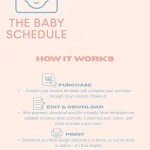 Baby Daily Schedule Template | Canva Baby Tracker | Newborn Routine ...