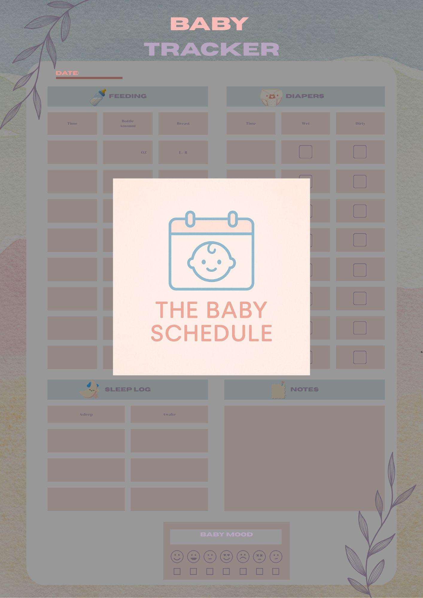 Baby Daily Schedule Template | Canva Baby Tracker | Newborn Routine ...