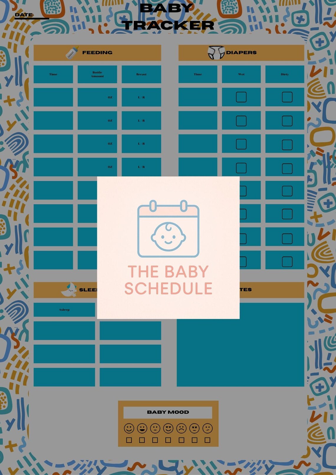 Baby Daily Schedule Template | Canva Baby Tracker | Newborn Routine ...